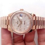 Swiss Replica Rolex Day Date II Ice Out Watch Rose Gold 41mm